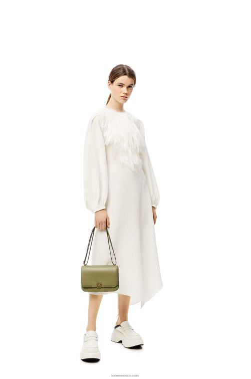 aguacate verde bolso goya en piel de becerro de seda Loewe R8J8Z301 mujer