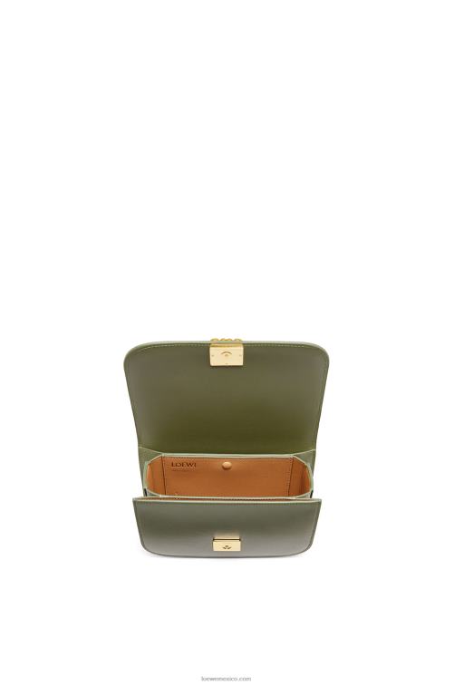 aguacate verde bolso goya pequeño en piel de becerro de seda Loewe R8J8Z307 mujer