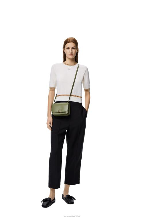 aguacate verde bolso goya pequeño en piel de becerro de seda Loewe R8J8Z307 mujer