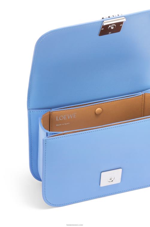 azul celestino bolso goya pequeño en piel de becerro de seda Loewe R8J8Z508 mujer