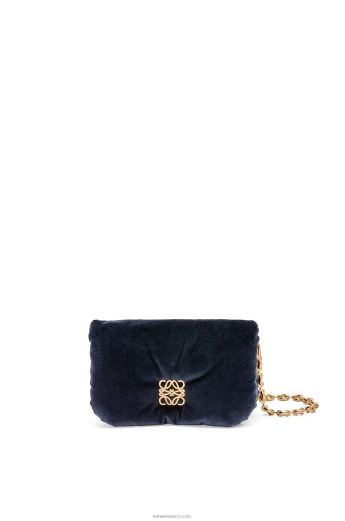 azul oscuro bolso goya mini puffer de terciopelo Loewe R8J8Z250 mujer
