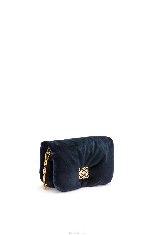 azul oscuro bolso goya mini puffer de terciopelo Loewe R8J8Z250 mujer