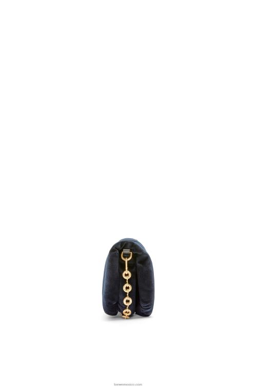 azul oscuro bolso goya mini puffer de terciopelo Loewe R8J8Z250 mujer