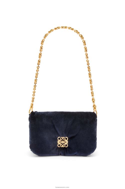 azul oscuro bolso goya mini puffer de terciopelo Loewe R8J8Z250 mujer