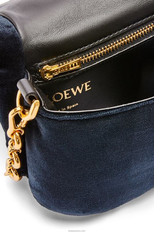 azul oscuro bolso goya mini puffer de terciopelo Loewe R8J8Z250 mujer
