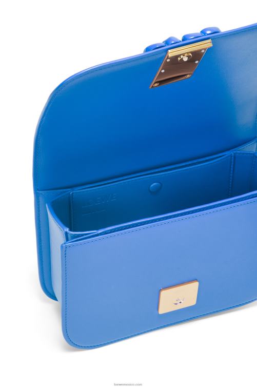 buceo azul bolso goya pequeño en piel de becerro de seda Loewe R8J8Z481 mujer