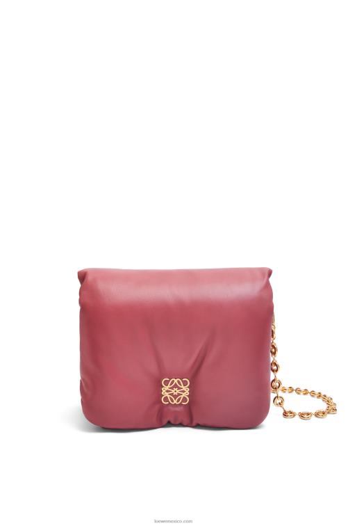 ciruela bolso puffer goya de napa de cordero brillante Loewe R8J8Z489 mujer