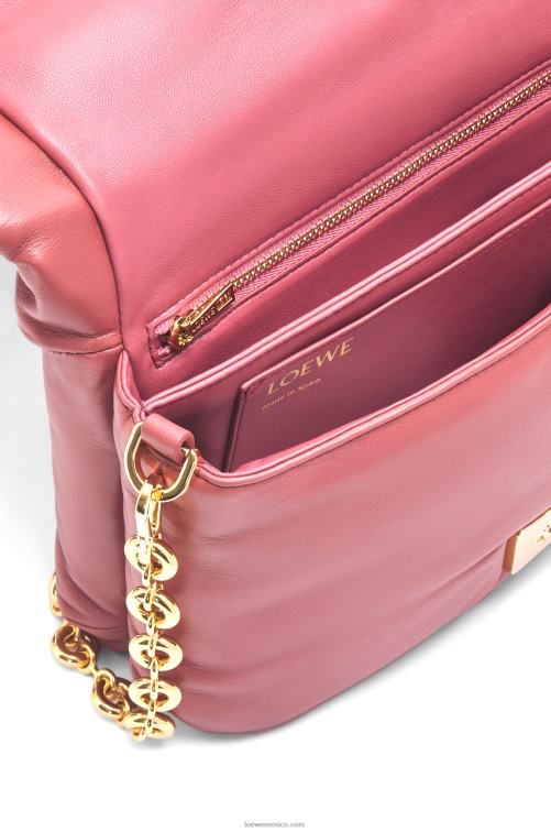 ciruela bolso puffer goya de napa de cordero brillante Loewe R8J8Z489 mujer