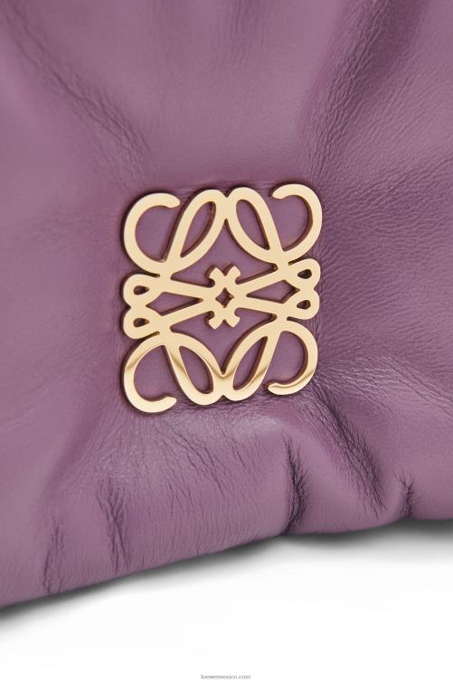 lavanda bolso goya mini puffer de piel de cordero napa brillante Loewe R8J8Z322 mujer