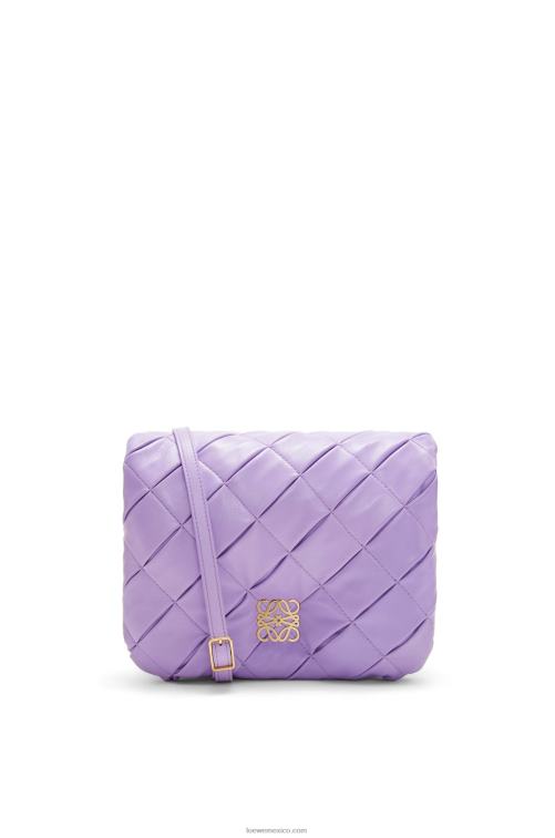 malva claro Puffer goya de piel de cordero napa brillante plisada Loewe R8J8Z379 mujer
