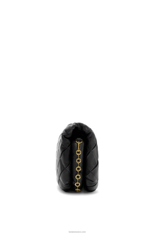 negro Puffer goya de piel de cordero napa brillante plisada Loewe R8J8Z384 mujer