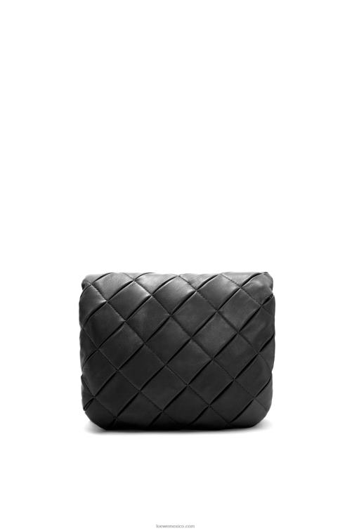 negro Puffer goya de piel de cordero napa brillante plisada Loewe R8J8Z384 mujer