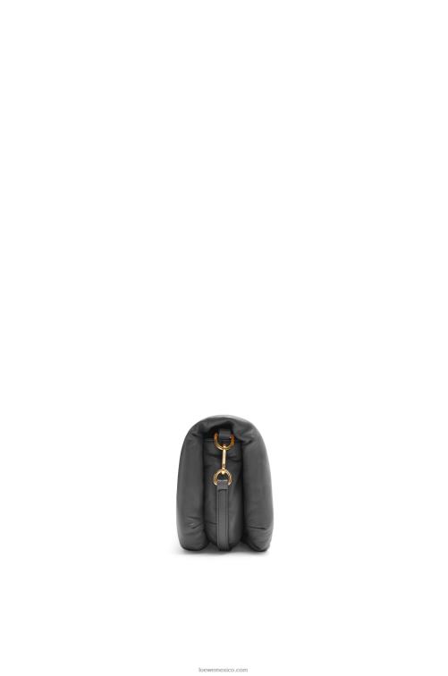 negro bolso goya mini puffer de piel de cordero napa brillante Loewe R8J8Z413 mujer