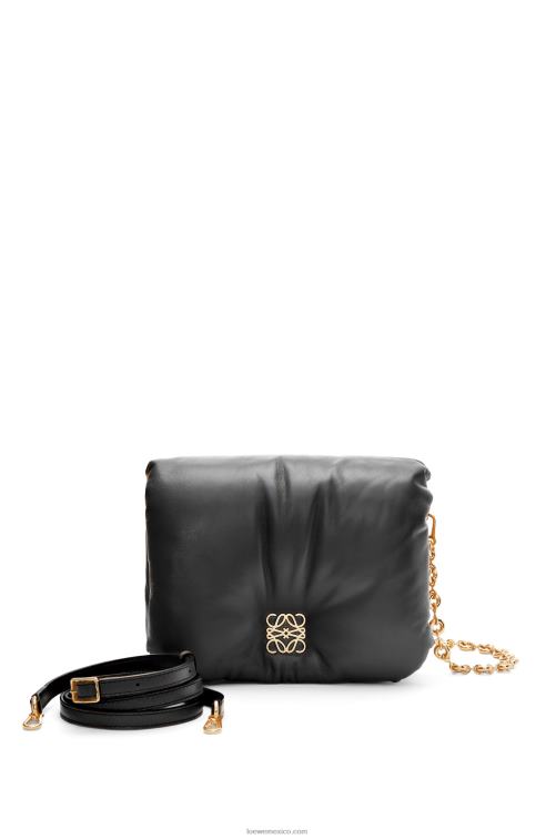negro bolso puffer goya de napa de cordero brillante Loewe R8J8Z385 mujer