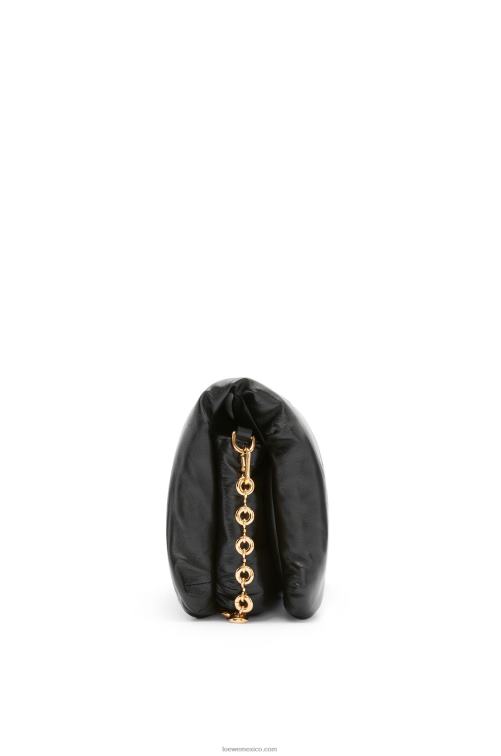 negro bolso puffer goya de napa de cordero brillante Loewe R8J8Z385 mujer