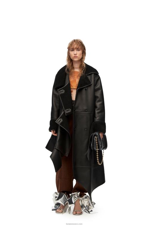 negro bolso puffer goya de napa de cordero brillante Loewe R8J8Z385 mujer