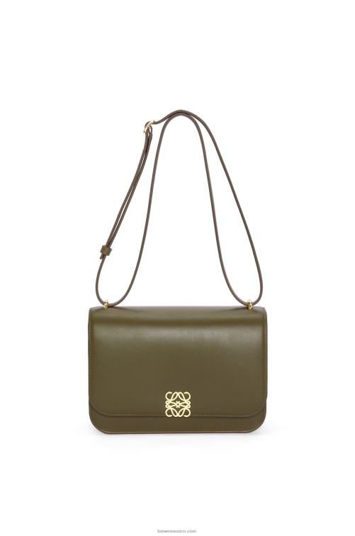verde caqui oscuro bolso goya en piel de becerro de seda Loewe R8J8Z374 mujer