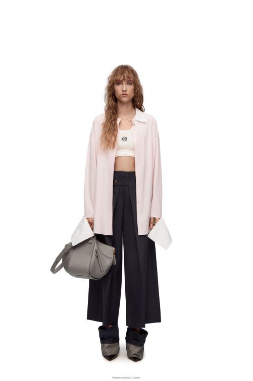 Perla gris bolso hamaca pequeño de suave piel de becerro graneada Loewe R8J8Z434 mujer