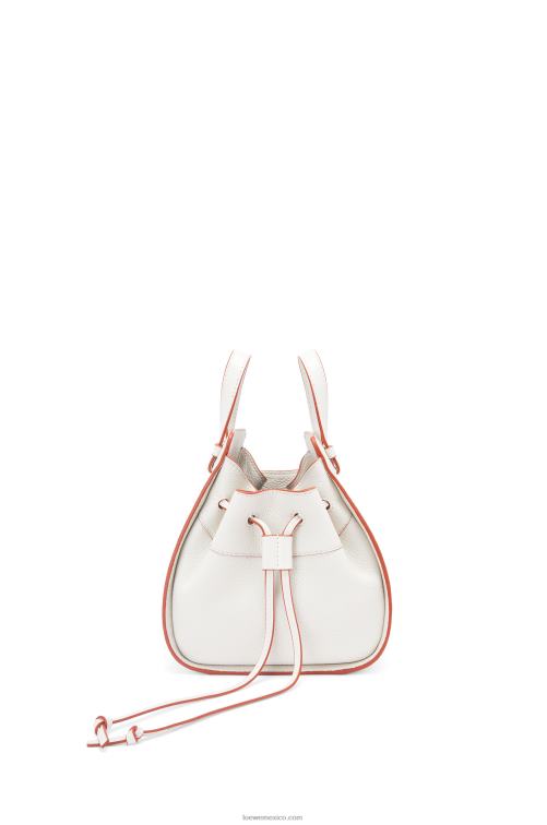 blanco suave mini hamaca con cordón de suave piel de becerro granulada Loewe R8J8Z313 mujer