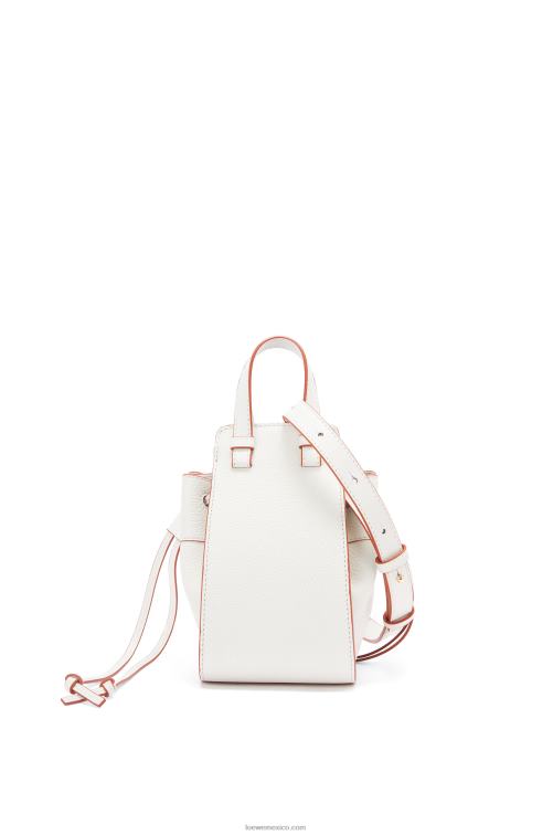 blanco suave mini hamaca con cordón de suave piel de becerro granulada Loewe R8J8Z313 mujer