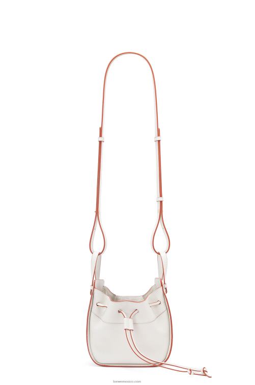 blanco suave mini hamaca con cordón de suave piel de becerro granulada Loewe R8J8Z313 mujer