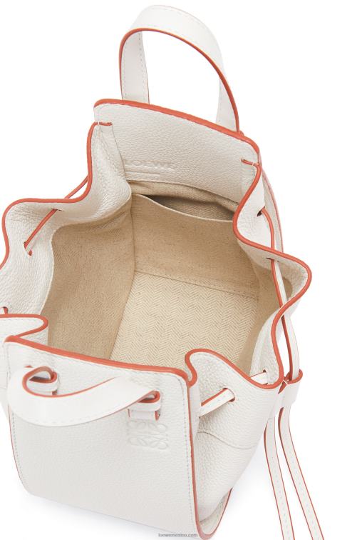 blanco suave mini hamaca con cordón de suave piel de becerro granulada Loewe R8J8Z313 mujer