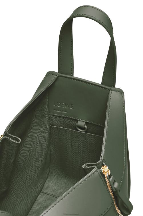 caqui de la vendimia Bolso compacto hamaca de piel de becerro satinada Loewe R8J8Z461 mujer