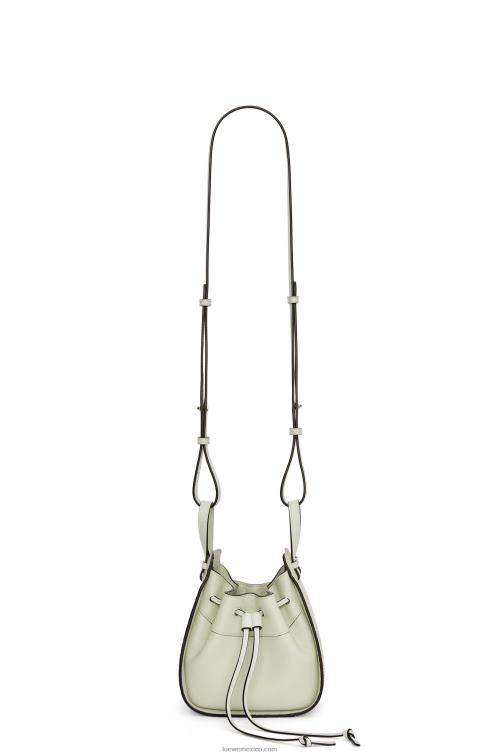 celadón claro mini hamaca con cordón de suave piel de becerro granulada Loewe R8J8Z244 mujer