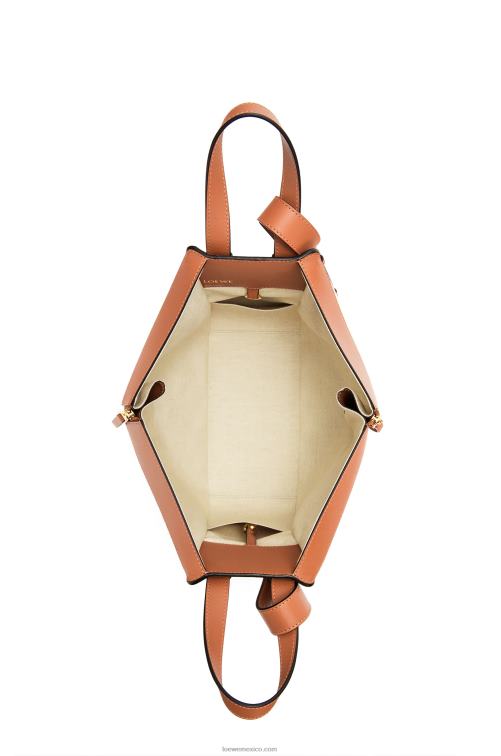 crudo/bronceado bolso hamaca pequeño de jacquard anagrama y piel de becerro Loewe R8J8Z523 mujer