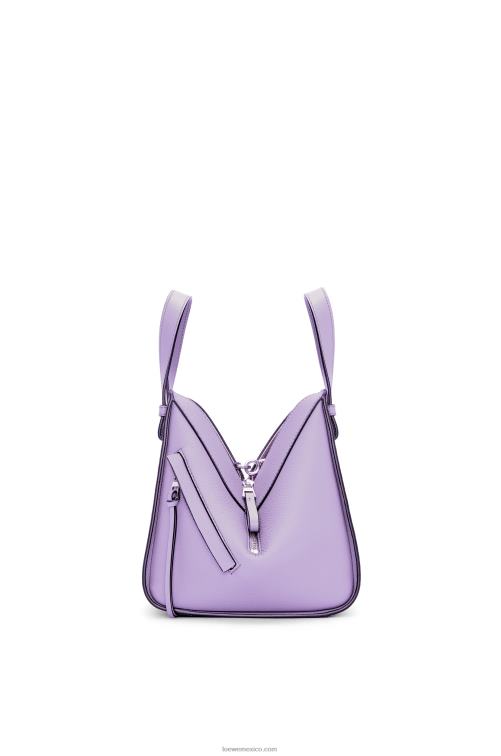 malva claro bolso hamaca compacto de suave piel de becerro graneada Loewe R8J8Z406 mujer