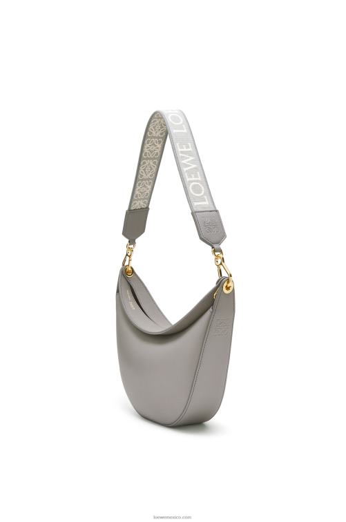 Perla gris Bolso luna pequeño de piel de becerro satinada y jacquard Loewe R8J8Z476 mujer