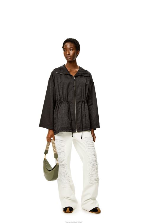 aguacate verde Bolso luna pequeño de piel de becerro satinada y jacquard Loewe R8J8Z474 mujer