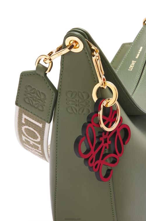 aguacate verde bolso luna de piel de becerro satinada y jacquard Loewe R8J8Z511 mujer