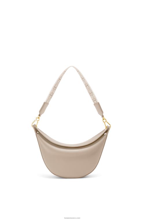avena ligera Bolso luna pequeño de piel de becerro satinada y jacquard Loewe R8J8Z475 mujer
