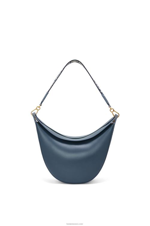 azul ónix bolso luna de piel de becerro satinada y jacquard Loewe R8J8Z483 mujer