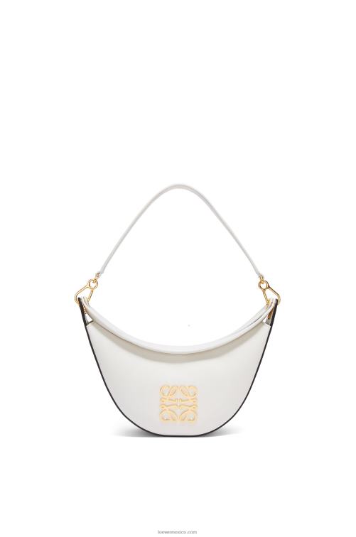 blanco suave/natural bolso luna pequeño de piel de becerro satinada Loewe R8J8Z449 mujer
