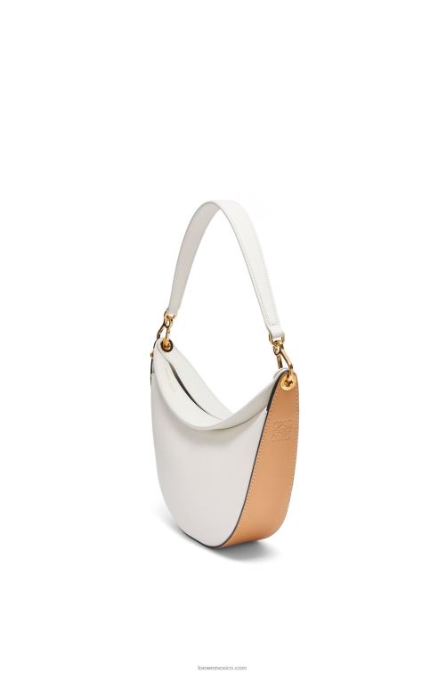 blanco suave/natural bolso luna pequeño de piel de becerro satinada Loewe R8J8Z449 mujer