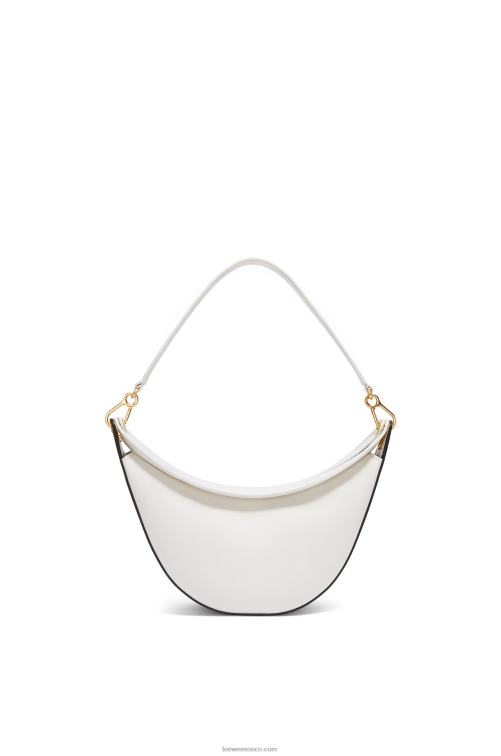 blanco suave/natural bolso luna pequeño de piel de becerro satinada Loewe R8J8Z449 mujer