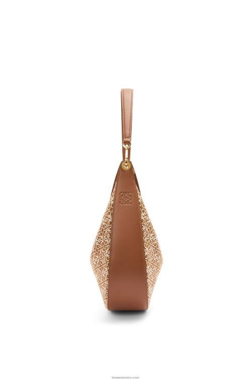bronceado/pacana bolso luna de jacquard anagrama y piel de becerro clásica Loewe R8J8Z512 mujer