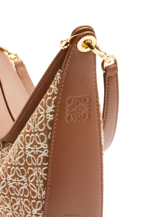 bronceado/pacana bolso luna de jacquard anagrama y piel de becerro clásica Loewe R8J8Z512 mujer