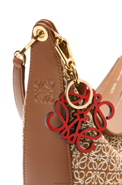 bronceado/pacana bolso luna de jacquard anagrama y piel de becerro clásica Loewe R8J8Z512 mujer