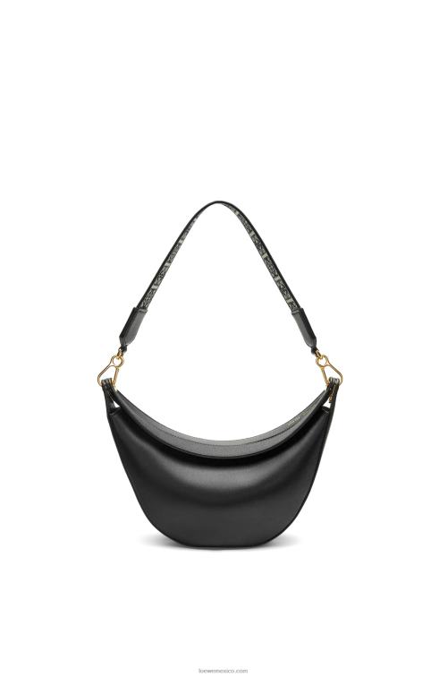negro Bolso luna pequeño de piel de becerro satinada y jacquard Loewe R8J8Z484 mujer
