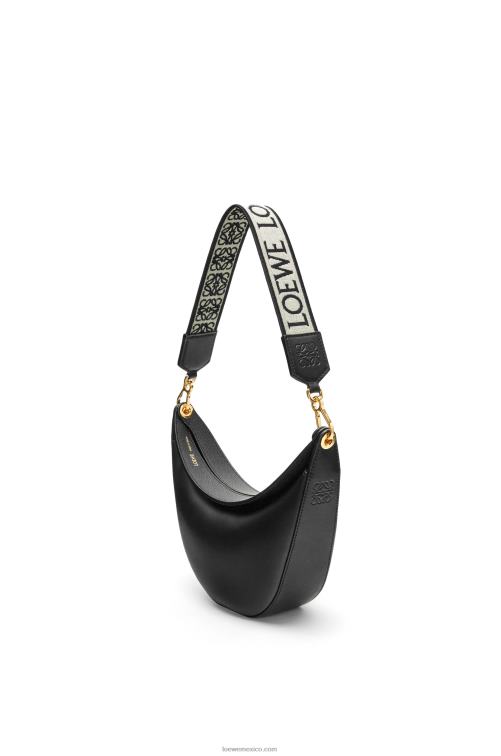 negro Bolso luna pequeño de piel de becerro satinada y jacquard Loewe R8J8Z484 mujer