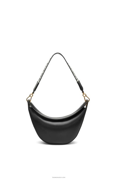 negro Bolso luna pequeño de piel de becerro satinada y jacquard Loewe R8J8Z484 mujer