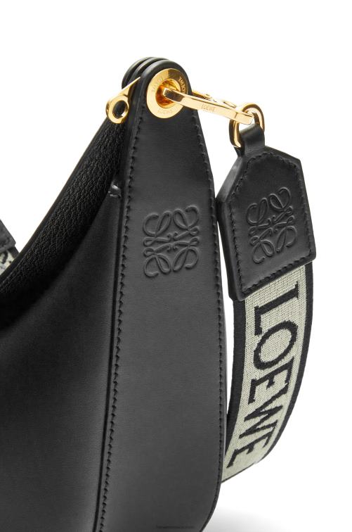 negro Bolso luna pequeño de piel de becerro satinada y jacquard Loewe R8J8Z484 mujer