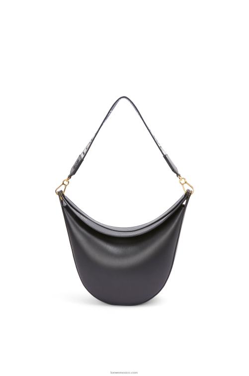 negro bolso luna de piel de becerro satinada y jacquard Loewe R8J8Z521 mujer