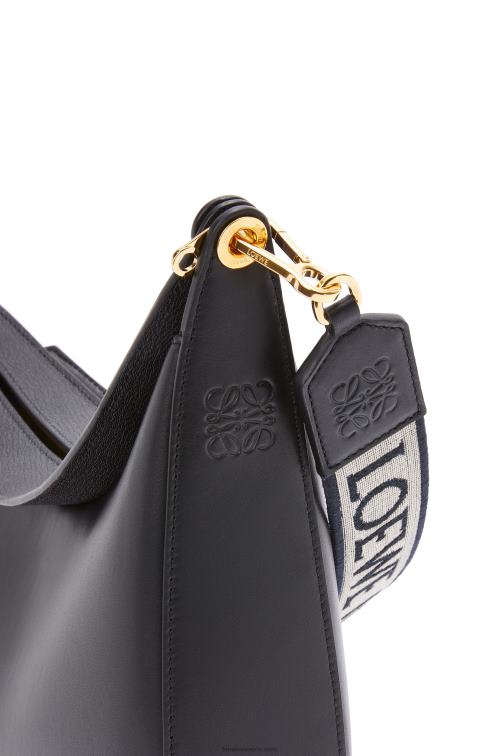 negro bolso luna de piel de becerro satinada y jacquard Loewe R8J8Z521 mujer
