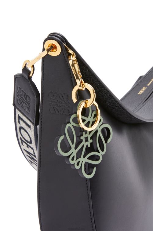 negro bolso luna de piel de becerro satinada y jacquard Loewe R8J8Z521 mujer