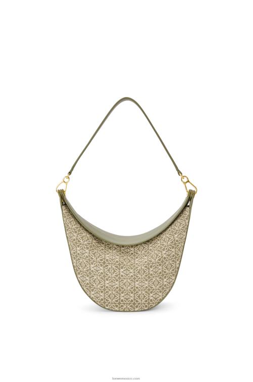 verde/verde aguacate bolso luna de jacquard anagrama y piel de becerro clásica Loewe R8J8Z510 mujer