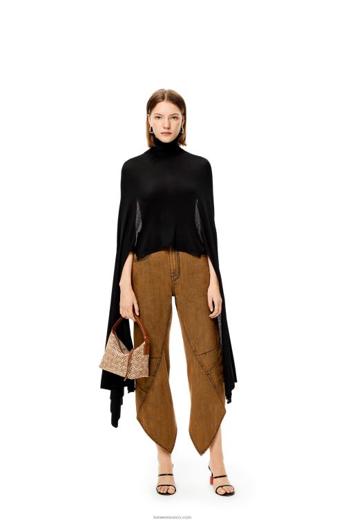 bronceado/pacana bolso cubi pequeño de jacquard anagrama y piel de becerro Loewe R8J8Z504 mujer